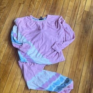 Aqua Lounge Pink and Blue Tie-Dye Lounge Set